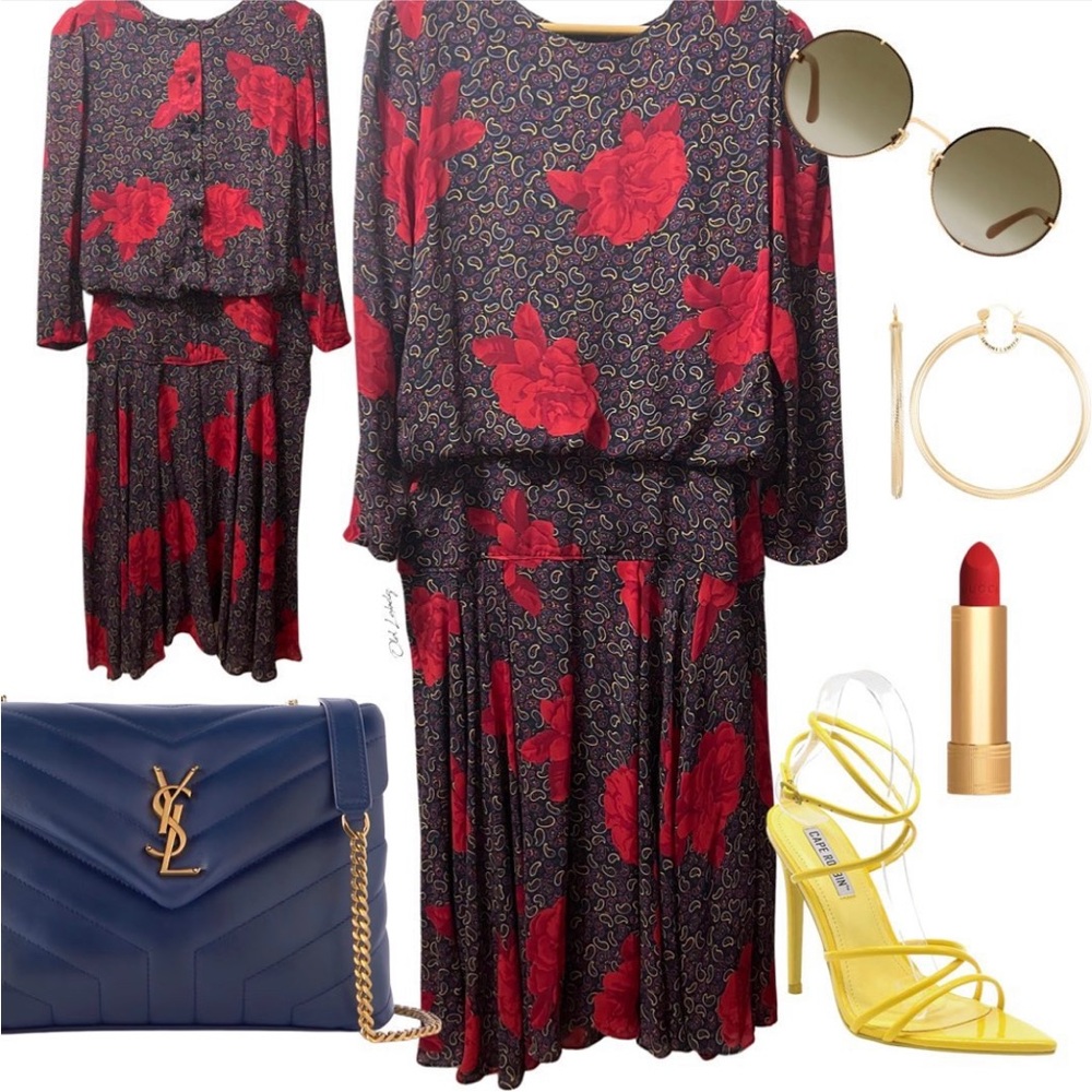 VINTAGE FLORAL STATEMENT DRESS